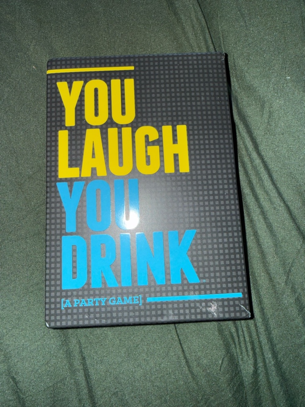 You Laugh You Drink Party Game - Yellow & Blue Text